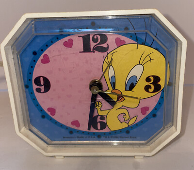 Vintage 1994 Tweety Bird Alarm Clock Westclox Electric Warner Bros USA Working