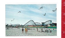 Vintage Post card Giant dipper at Santa Cruz Beach