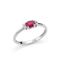 Anello Miluna Donna Oro Bianco 9kt Rubino e Diamanti _LID3737X