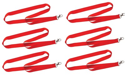 6~HILLMAN Polyester Assorted Color Key Chain Neck Lanyard w/ Steel