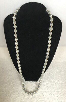 Collier Mi-long Vintage Années 1970 - Perles, Résine, Métal Doré, Bleu, Occasion