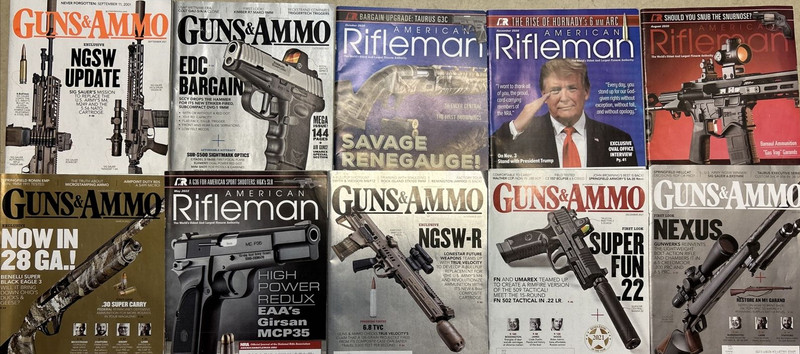 Guns &ammo American Rifleman Magazines Lot of 10