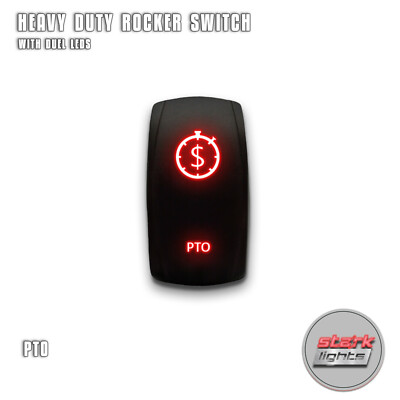 ROCK ON Red LED Rocker Switch - 20A 12V ON/OFF, 5-Pin, Laser Etched, Waterproof (IP66)