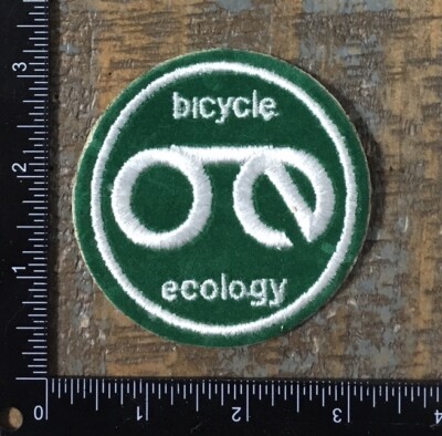 Vintage BICYCLE ECOLOGY Pollution Free Biking Earth Hippie Stick/Sew-On Patch