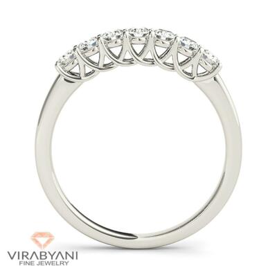 0,50 ct G-VS1 Diamant Band 7 Steine Rankgitter Stil Diamant Ring 14K Weißgold
