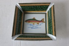 Beau cendrier en ceramique GdP décoré d'un poisson TRUITE ?