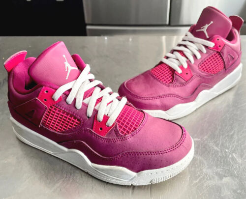AIR JORDAN 4 RETRO “FOR THE LOVE OF THE GAME” TRUE BERRY SIZE 2.5Y (BQ7671-661) - Picture 1 of 9