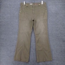 Pilcro Pants Womens 32 Demilune Boot Khaki Green High Rise Utility Stretch