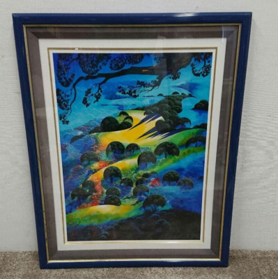 Eyvind Earle Sunset Flame Fading Sunset Handsignierter Siebdruck 1995 Disney Art