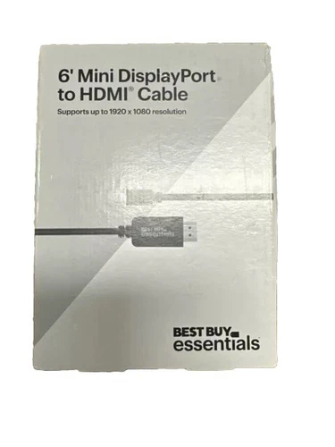 Best Buy essentials - 6' Mini DisplayPort to HDMI Cable 6 ft - Black - Picture 1 of 3