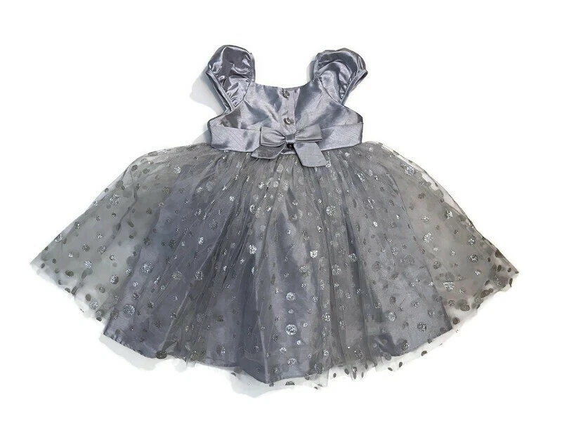 Vestido Cherokee 2t Gris Tul con Lunares Brillo Plateado Foto 4 de 4