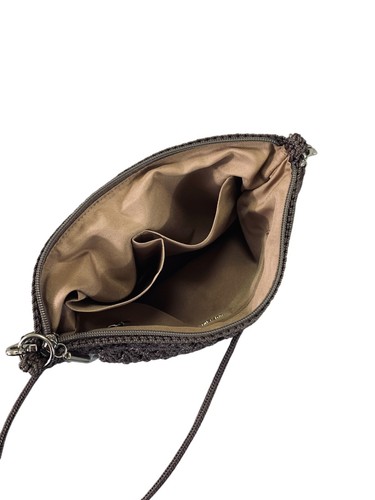New The Sak mushroom brown crocheted handbag zip close crossbody purse - Picture 4 of 13