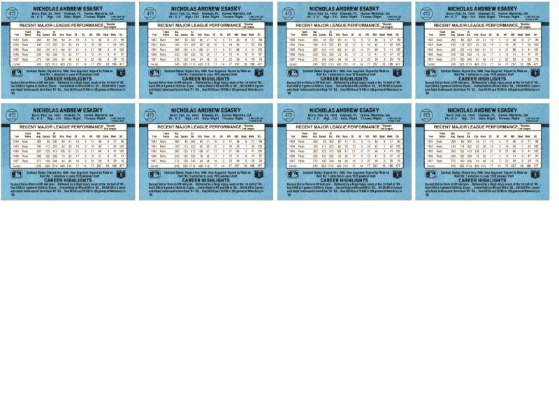 8) 1988 Donruss #413 Nick Esasky Cincinnati Reds Card Lot | eBay