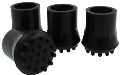 4x HEAVY DUTY BLACK RUBBER FERRULES 19mm Chair/Table/Walking Stick/Cane End Cap