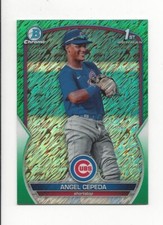 ANGEL CEPEDA 2023 BOWMAN CHROME GREEN SHIMMER SP RC #BCP-205 (46/99) CUBS!!!