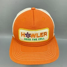 Howler Brothers Trucker Hat Mens One Size Orange White Mesh Back Rope Flat Brim