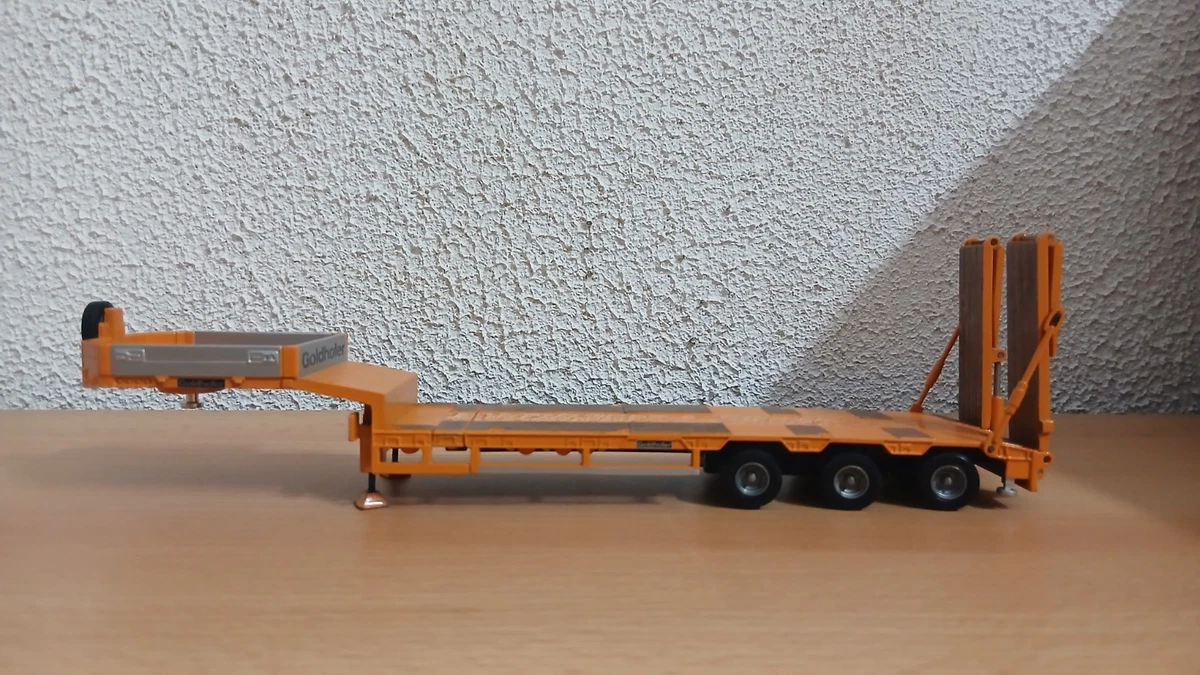 Tekno remorque porte-engins surbaissée Goldhofer orange Échelle: 1:50