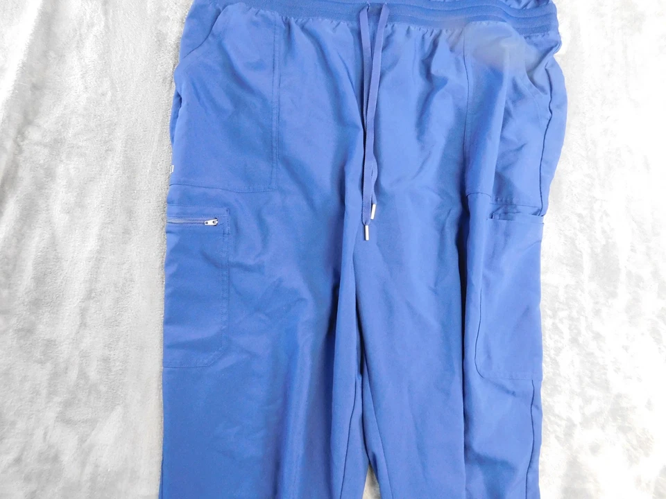 Landau Forward Jumpsuit Scrub Cargo Womens XL Blue Four Way Stretch Jogger - Image 4 of 4