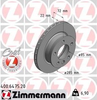 2X Zimmermann Bremsscheibe 400.6475.20 FüR MERCEDES-BENZ