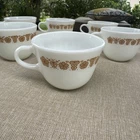Set of 6 Vintage Pyrex Coffee Mugs – Butterfly Gold Pattern – 1970s – USA Made