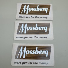 Lot Of 3 Vintage Mossberg Window Sticker Decal Wood Grain More Gun For Money Lot Of 3 Vintage Mossberg Window Sticker Decal Wood Grain More Gun For Money