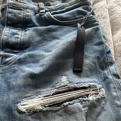 AMIRI Men s Light Wash Distressed Skinny Slim Fit Denim Jeans Size 34