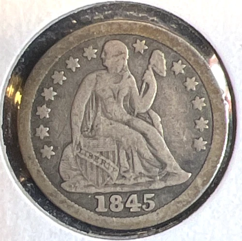 1845-P Seated Liberty Dime — photo from the most recent tracked eBay sale