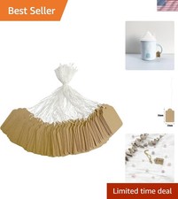 500Pcs Kraft Price Tags with String, Paper Hang Tags Writable Tags, Display Labe
