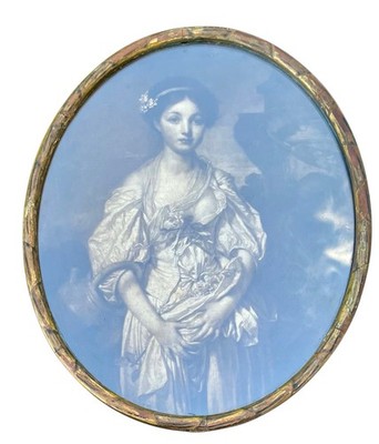 Antique Jean-Baptiste Greuze The Broken Pitcher Print Wood Finger Jointed Frame