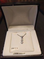 Genuine Diamond Pendant Necklace Sterling Silver 1/10