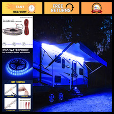 12V 16.4FT Blue LED Awning Lights for RV, Camper, Van, Waterproof Canopy Lightin