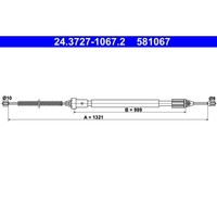 Seilzug Feststellbremse ATE 24.3727-1067.2 FüR Renault Clio II