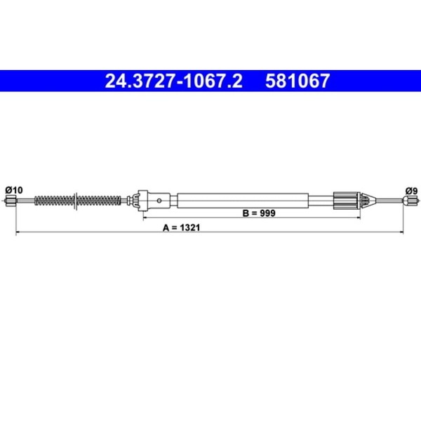 Seilzug Feststellbremse ATE 24.3727-1067.2 FüR Renault Clio II-image