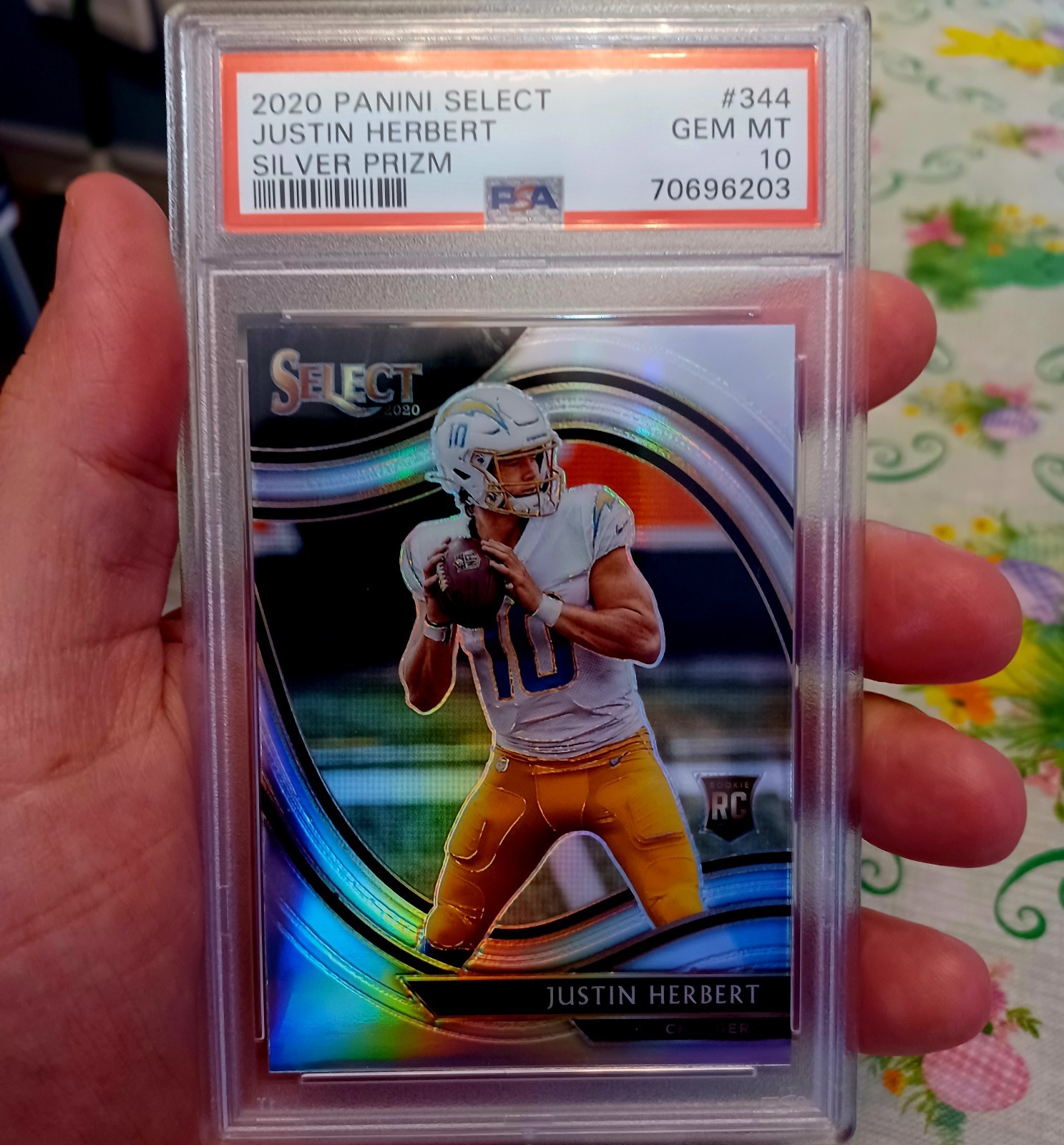 Justin Herbert Panini Select #344 Silver