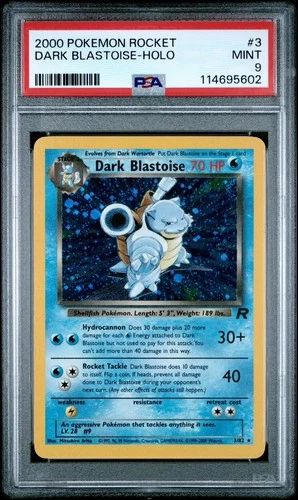 New Listing2000 Pokemon Rocket Dark Blastoise Holo PSA 9 3/82  🌊