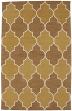 5x8 Hand-Tufted Gold & Brown Trellis Rug Contemporary Modern Wool Carpet
