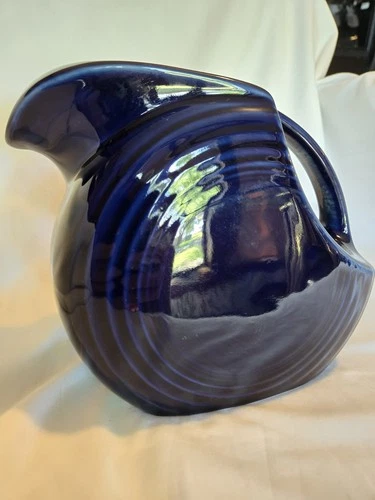 Vintage Fiesta Disk Pitcher Cobalt Blue Homer Laughlin Fiestaware Water Jug