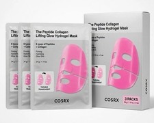 COSRX Peptide Collagen Lifting Glow Hydrogel Face Mask Firming Hydrating 3ct
