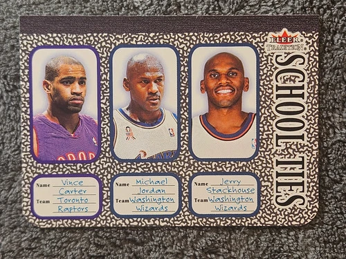 2002 Fleer Tradition School Ties #7 Jerry Stackhouse Michael Jordan Vince Carter