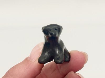 Santa Clara Black Pottery Bear Cub Miniature Dorothy Paul Gutierrez Signed 1.25 