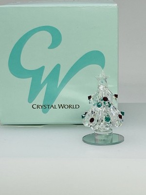 2002 Crystal World Mini Xmas Christmas Tree w/ Original Labeled Box 488-M