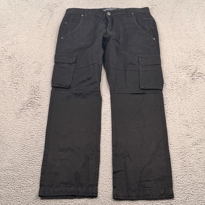 Enzo 989 Jeans Mens 36x32 Cargo Pockets Button Fly Y2K Black Grunge Skate Goth