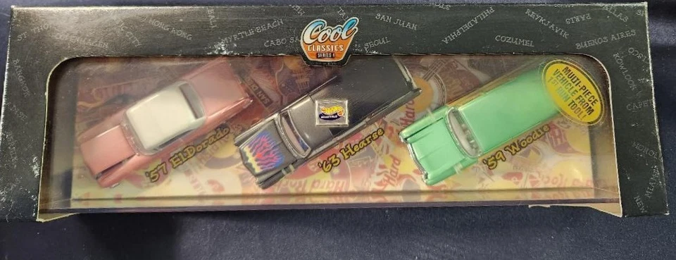 JUEGO DE 3 COCHES HOT WHEELS HARD ROCK CAFÉ, CONJUNTO CLÁSICO GENIAL #1, COCHES DE COLECCIÓN, EXCELENTE P Foto 3 de 4