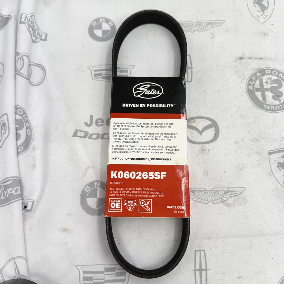 2007-2019 MERCEDES-BENZ SPRINTER 3.0L V6 NEW GATES SERPENTINE BELT K060265SF - Imagem 3 de 4