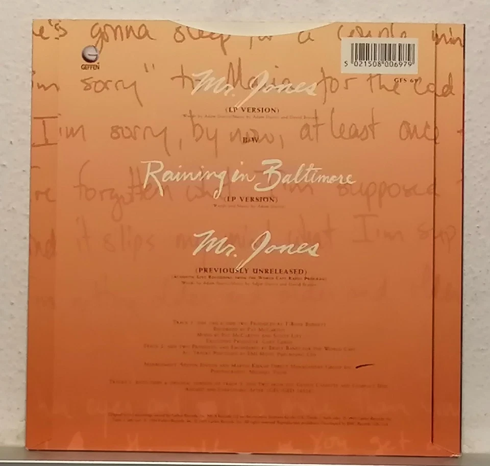 COUNTING CROWS : Mr. JONES - 1994 UK 7" - 45/33 RPM - Immagine 2 di 4