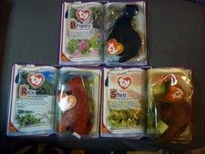 Lot of 3 McDonald's Ty Teenie Beanie Babies-Dinosaur Trio 1995 Bronty Rex Steg
