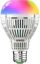 SANSI Smart LED Light Bulb 18W E26 2000lm RGB WiFi Works with Alexa Google