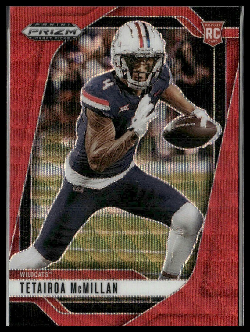 2025 Panini Prizm Draft Picks 8 Tetairoa McMillan Ruby Red Wave Arizona Panthers