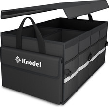 Trunk Organizer with Lid for Car, SUV, and Truck Medium, Black