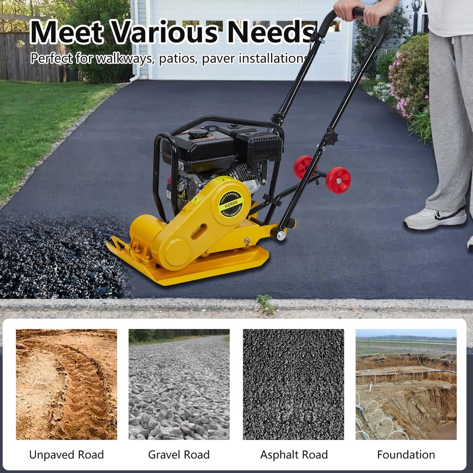 7HP Plate Compactor Rammer 212CC 燃气发动机 4200 磅 压实力插孔篡改器 — 第 4/4 张图片